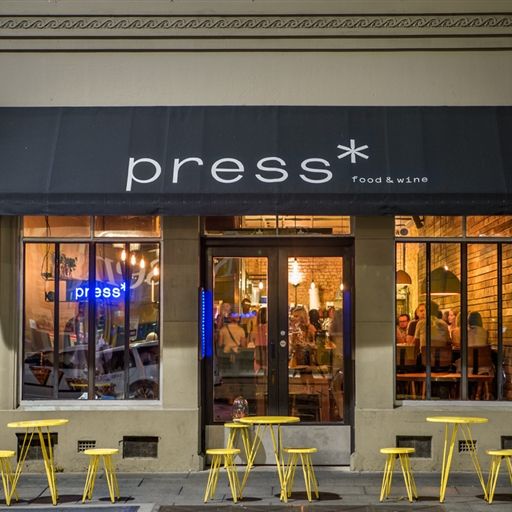 View of the front of Press restaurant