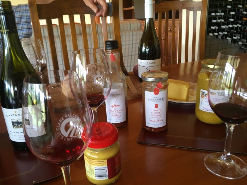 Bottles & glasses on table