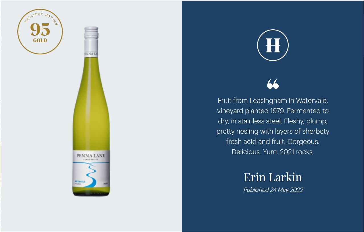 Bottle of Penna Lane Watervale Riesling and review from Erin Larkin