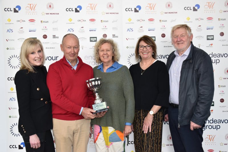 Peter and Julianne Treloar with Best Wine of Show Trophy at the Clare Valley Wine Show. Also pictured are Annie Clemenger and Kathy Gertau from the Endeavour Group, and Martin Ferguson.